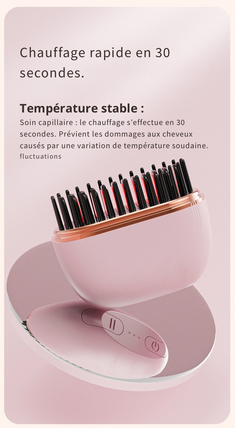 Peigne Lisseur Cheveux Sans Fil Rechargeable – Portable & Compact 59,90 € ❌ 29,90 € ✅  – Offre limitée